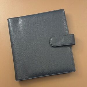 Janes Agenda MINI Size Vegan Leather Wrap Planner Cover for Discbound Gray